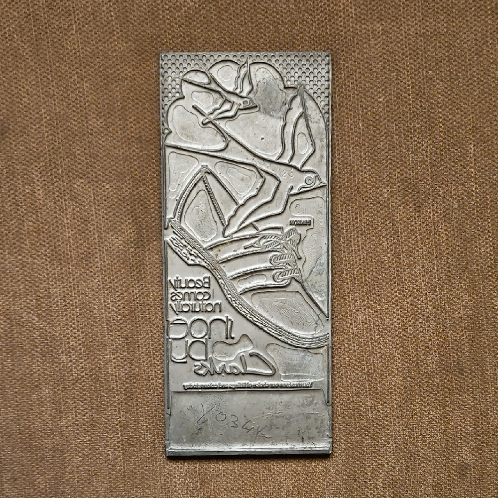 Clarks VINTAGE newspaper Printing Block